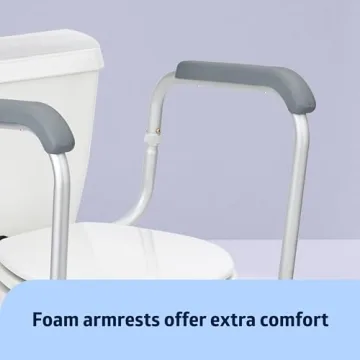 Medline Toilet Safety Rail for Seniors Height Adjustable