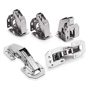6 Pack Concealed Hinges with 48pcs Screws, 90 Degree Hidden Hinges for Drawer Furniture and Kitchen Cabinet