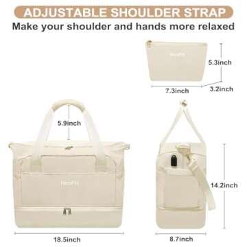 HenFit Weekender Bags For Women Men, ONE YEAR WARRATY Gym Bag, Travel Duffel Bag With Luggage Sleeve...