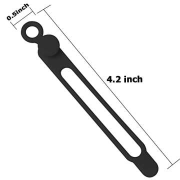 Nearockle 16Pcs Silicone Cable Straps Wire Organizer for Bundling Earphone, Phone Charger, Computer Cords, Reusable Cable Ties Cord Organizer in Home,Office,Kitchen,School(Black)