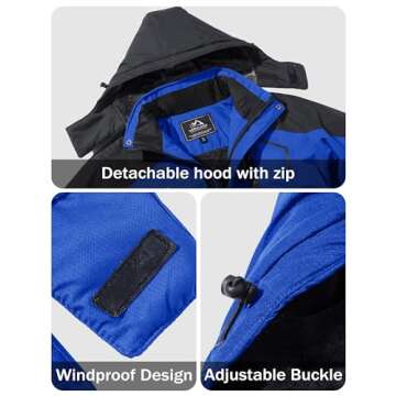 MAGCOMSEN Ski Jacket Men Snowboard Jackets for Men Waterproof Jacket Tactical Jacket Winter Coats for Men Parka Winter Jacket Rain Jacket Rain Coats Warm Jacket