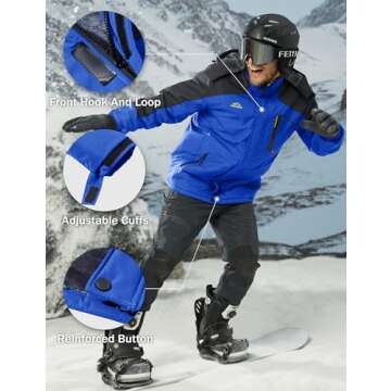 MAGCOMSEN Ski Jacket Men Snowboard Jackets for Men Waterproof Jacket Tactical Jacket Winter Coats for Men Parka Winter Jacket Rain Jacket Rain Coats Warm Jacket