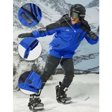 MAGCOMSEN Ski Jacket Men Snowboard Jackets for Men Waterproof Jacket Tactical Jacket Winter Coats for Men Parka Winter Jacket Rain Jacket Rain Coats Warm Jacket