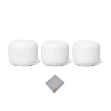 Nest WiFi Router and 2 Points - WiFi Extender with Smart Speaker - Works with Google WiFi (3 Pack) W...