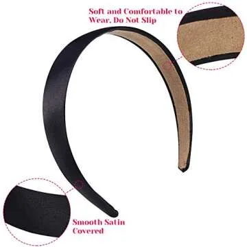 Anezus 16 Pcs Satin Headbands for DIY Hair Accessories