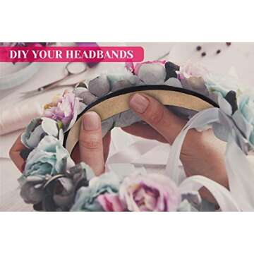 Anezus 16 Pcs Satin Headbands for DIY Hair Accessories