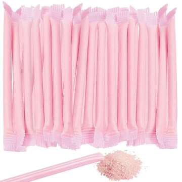 Pink Candy Powder Filled Sticks - 240 Pieces - Bulk Candy - Pixie Sticks Retro Candy - Great for Can...