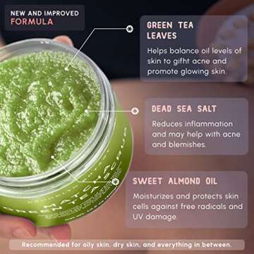 Brooklyn Botany Matcha Green Tea Body Scrub and Brown Sugar Body Scrub - Moisturizing and Exfoliating Body, Face, Hand, Foot Scrub - Fights Fine Lines, Wrinkles - Great Gifts for Women & Men - 10 oz