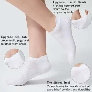 Varietyou 6 Pairs Ankle Socks Women's and Mens Thin Athletic Running Low Cut No Show Short Socks With Heel Tab
