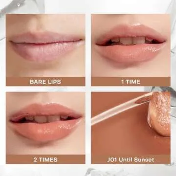 Mistine Makeup Lip Gloss Lip Plumber Non-sticky Tinted Lip Gloss Infused with 1% Peptide Moisturizing Shiny Lip Tint Hydrating Lifter Gloss Lightweight Feeling Lip Oil J01 Until Sunset 0.1 fl oz