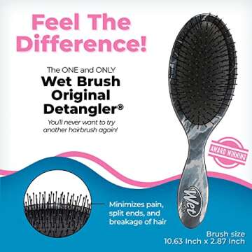 Wet Brush Original Detangler Brush - Metallic Marble, Onyx - All Hair Types - Ultra-Soft IntelliFlex Bristles Glide Through Tangles with Ease - Pain-Free Comb for Men, Women, Boys and Girls