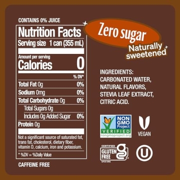 Zevia Zero Sugar Ginger Root Beer - Caffeine Free 8 Pack