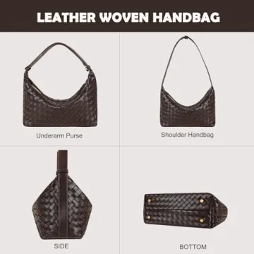 YLYYHH Vegan Leather Woven Tote Bag, Stylish & Durable