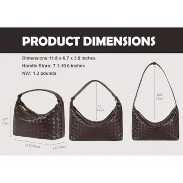 YLYYHH Vegan Leather Woven Tote Bag, Stylish & Durable