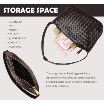 YLYYHH Vegan Leather Woven Tote Bag, Stylish & Durable