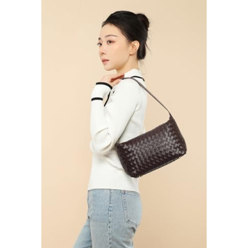 YLYYHH Vegan Leather Woven Tote Bag, Stylish & Durable