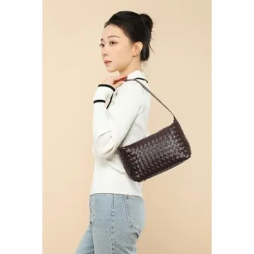 YLYYHH Vegan Leather Woven Tote Bag, Stylish & Durable