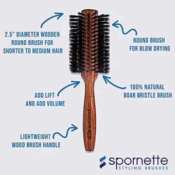 Spornette Boar Bristle Round Brush for Women