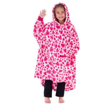 THE COMFY Dream Jr | Lightweight Microfiber Fleece Wearable Blanket for Kids, with Hood and Oversized Pocket from Shark Tank, Warm and Cozy Gifts for Children