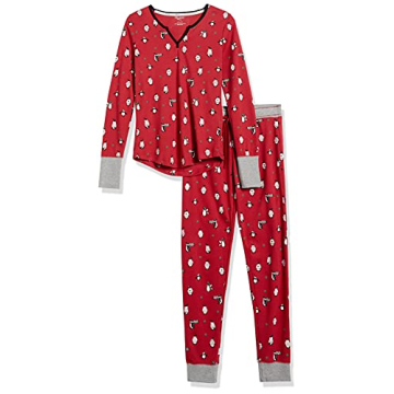 Mae Vintage Thermal Henley Pajama Set for Women - Cozy & Stylish