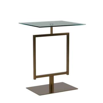Elegant Kings Brand Molein Side Table - Gold & Glass Top