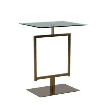 Elegant Kings Brand Molein Side Table - Gold & Glass Top