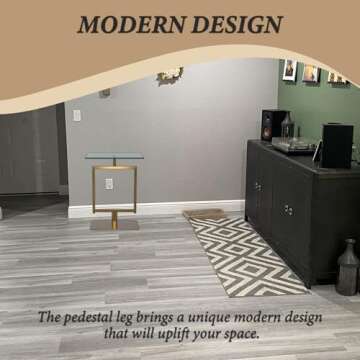 Elegant Kings Brand Molein Side Table - Gold & Glass Top