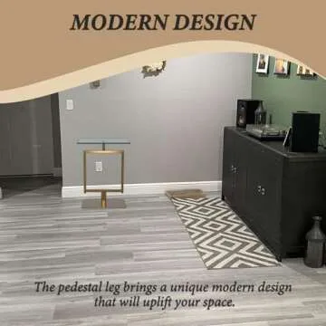 Elegant Kings Brand Molein Side Table - Gold & Glass Top