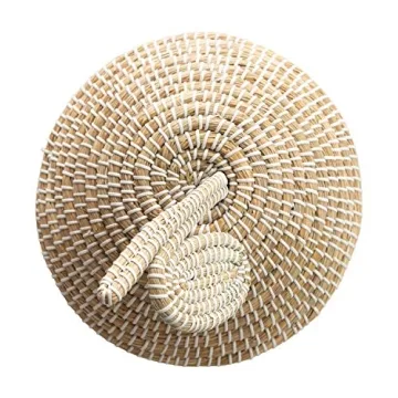 Hand-Woven Grass Pear Shaped Baskets - Set of 2