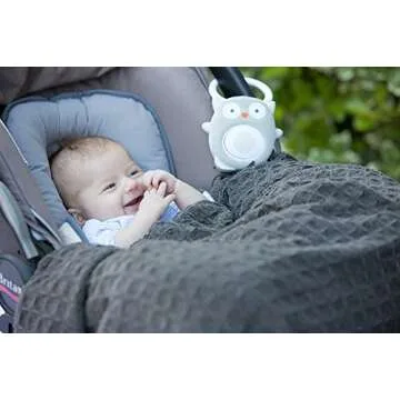 WavHello Portable Baby Sleep Soother - Rechargeable Bluetooth Noise Machine Travel Sound Speaker Great for Cribs, Strollers, Car Seat and More - Ollie The Owl Soundbub, Grey