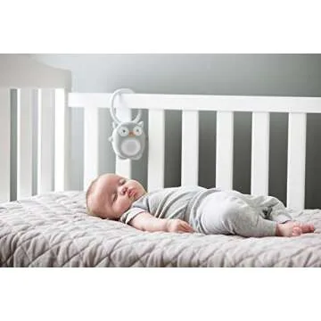 WavHello Portable Baby Sleep Soother - Rechargeable Bluetooth Noise Machine Travel Sound Speaker Great for Cribs, Strollers, Car Seat and More - Ollie The Owl Soundbub, Grey