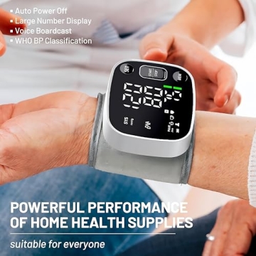 Oklar Rechargeable Wrist Blood Pressure Monitor with Voice
