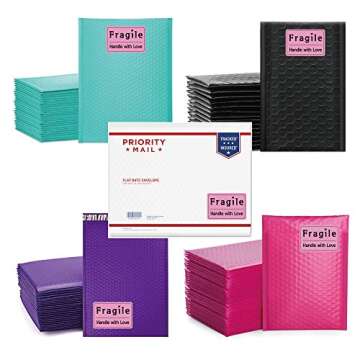 mmDay 200 Pieces 2 x 3 inch Pink Fragile Stickers Heavy-Duty Handle with Love Sticker Labels for Shipping Mailing Packing Envelope Gift Jewelry Bag - 200 Strong Adhesive Labels Per Pack (50 Sheets)