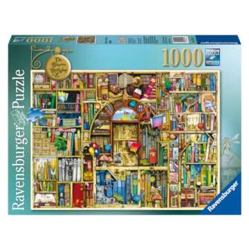 Ravensburger Bizarre Bookshop 1000 Piece Jigsaw Puzzle - Unique Design with Softclick Technology