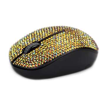 SA@ Luxury 2.4G Wireless Bling Crystal Mouse for All Systems