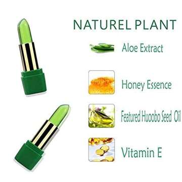 Genenic Aloe Vera Lipstick, Charming Shine Long Lasting Anti-cracking Temperature Color Changing Alo...
