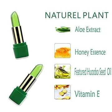 Genenic Aloe Vera Lipstick, Charming Shine Long Lasting Anti-cracking Temperature Color Changing Alo...