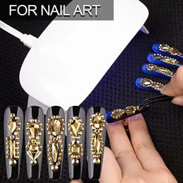 18 Styles Multi-Shaped Glass Gemstones for Nail Art Kits