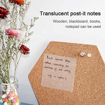 Multibey Transparent Sticky Notes Pad, 3x3 Waterproof Self-Adhesive Clear Memo Message Reminder, 10 Packs 500 Sheets (3 x 3 Inches)