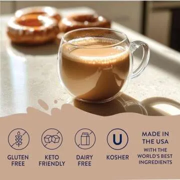 Jordan's Skinny Syrups Sugar Free Coffee Syrup, Glazed Donut Flavor Drink Mix, Zero Calorie Flavoring for Chai Latte, Protein Shake, Food & More, Gluten Free, Keto Friendly, 25.4 Fl Oz, (Pack of 1)