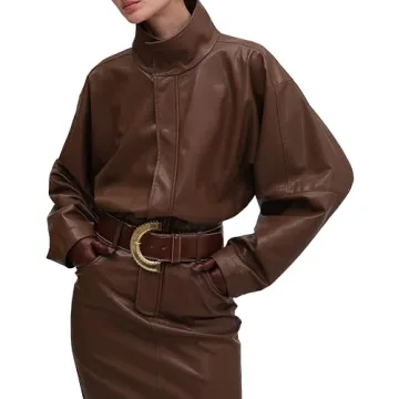 Ronny Kobo Women's Faux Leather Midi Dress in Brown