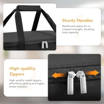 LUNCIA Insulated Casserole Carrier Black Tote