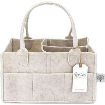 Parker Baby Diaper Caddy Multipack - Set of 2 Nursery Storage Bins and Car Organizers for Diapers, W...