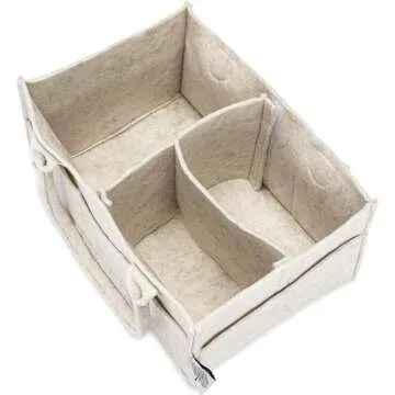 Parker Baby Diaper Caddy Multipack - Set of 2 Nursery Storage Bins and Car Organizers for Diapers, Wipes, and Baby Essentials - Portable and Stylish Diaper Totes - White