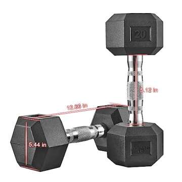 RELIFE REBUILD YOUR LIFE Hex Dumbbell Heavy Weights Barbell Metal Handles for Strength Training Home Gym Exercise Equipment 20pounds Pair, Shipping from US