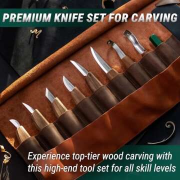 BeaverCraft Deluxe Wood Carving Kit S18X - Wood Carving Knife Set - Spoon Carving Tools Set - Whittl...