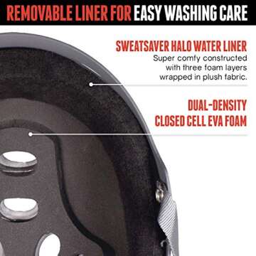 Triple Eight Gotham Water Helmet for Wakeboard and Waterskiing, Gun Matte, Large