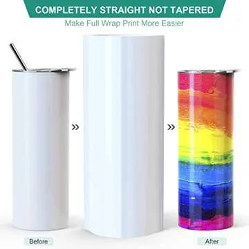 ISTOYO Sublimation Tumblers, [Skinny Straight, Shrink Wrap Sleeves Films & Tumbler Care Cards] Pack of 8 20 Oz Sublimation Blanks Bulk Insulated Tumblers with Metal Straws Lids for Mug Press