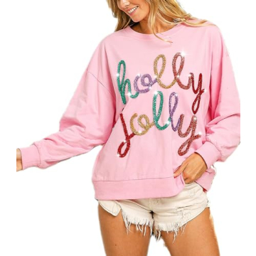NUFIWI Sequin Christmas Sweatshirt for Festive Style