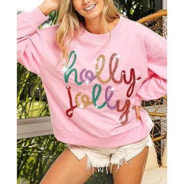 NUFIWI Sequin Christmas Sweatshirt for Festive Style